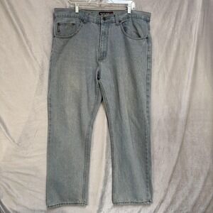 Oscar Jeans Jeans Mens 38x30 Light Wash Blue Relaxed‎ Fit Straight Leg Denim